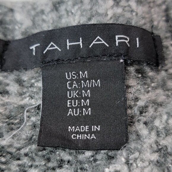 TAHARI Pullover Sweater Women's M Gray V-Neck Long Sleeve Stretch Acrylic Nylon - Picture 5 of 7